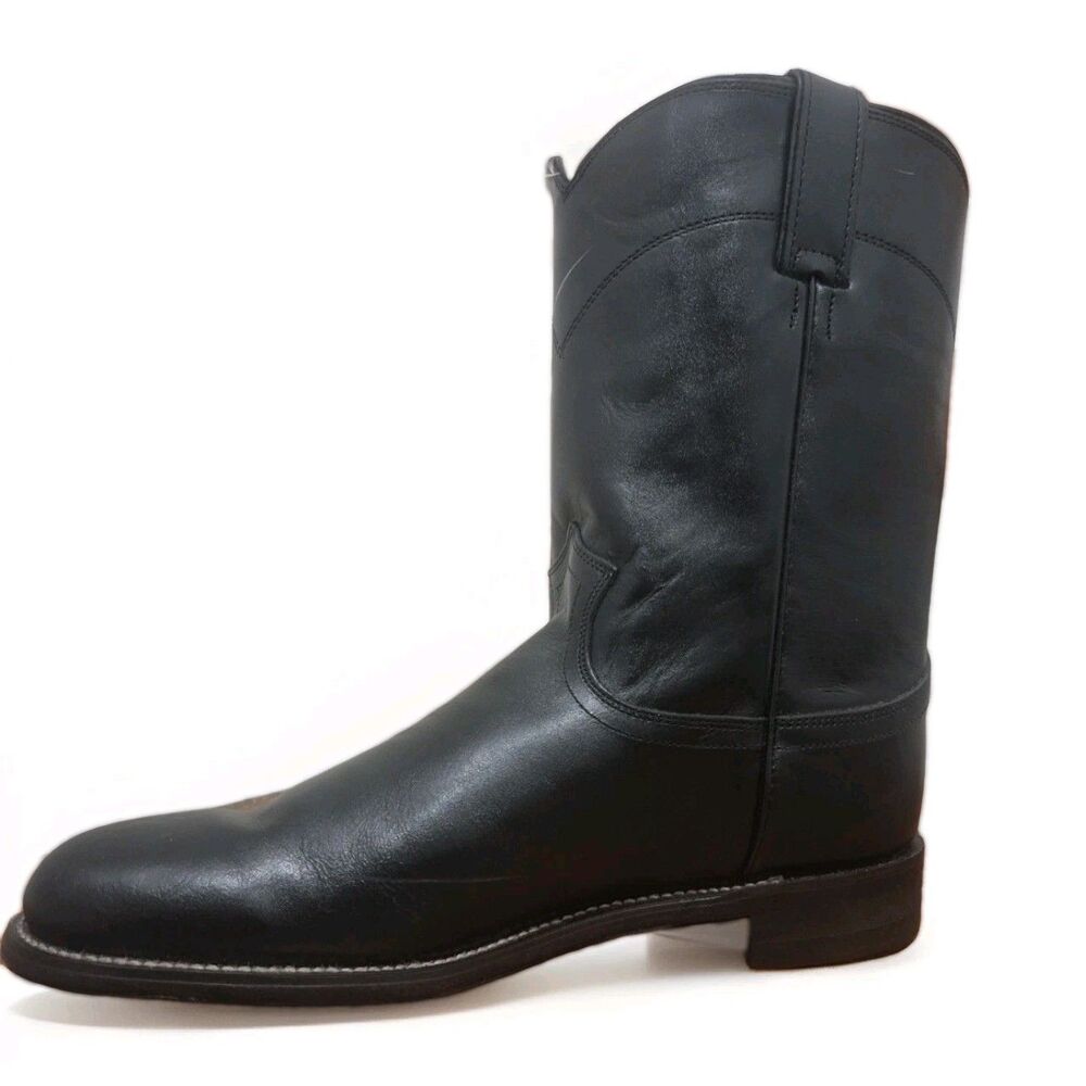 New Without Box Justin L3703 Black Leather Classic Roper Boots Women’s 10B
